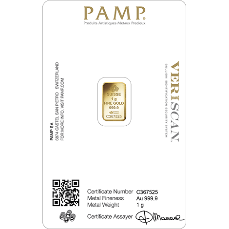1 GRAM GOLD PAMP SUISSE BAR