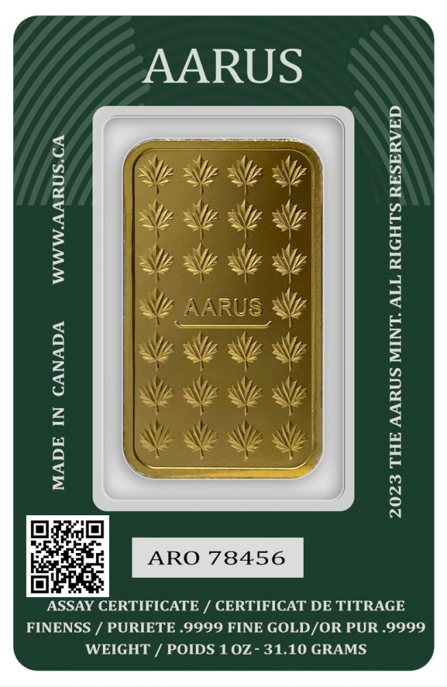 1 OZ GOLD AARUS BAR