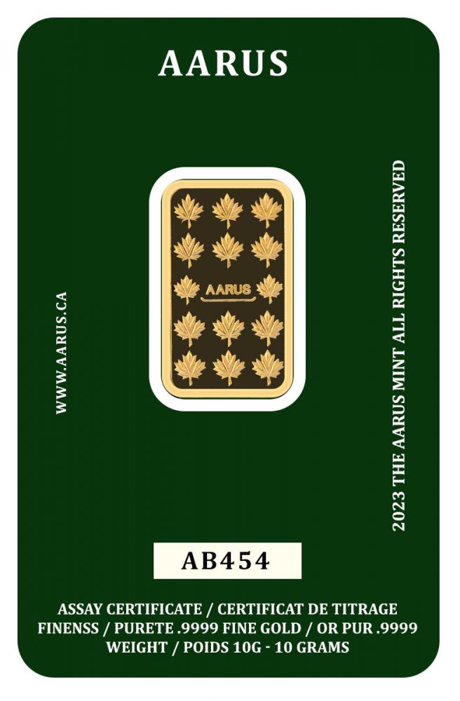 10 GRAM GOLD BAR AARUS