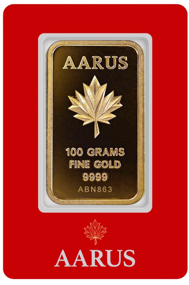 100 GRAM AARUS GOLD BAR